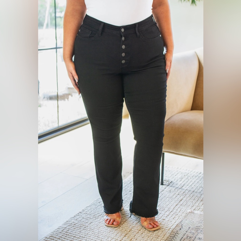 JUDY BLUE High Rise Button Fly Bootcut - Picture 2 of 5